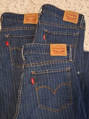 Levi"s Striped Dark Wash Jeans